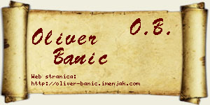Oliver Banić vizit kartica